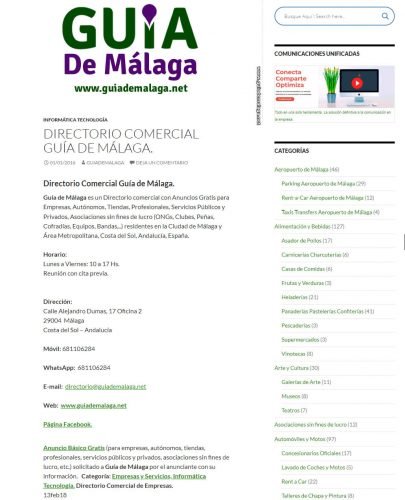 Anuncio Básico Gratis en Guía de Málaga y Costa del Sol, Andalucía, España. Anuncio Básico Gratis en Guía de Málaga y Costa del Sol